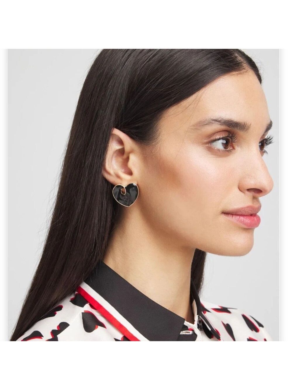Chico’s No Droop Black And Gold Earrings New